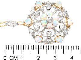 Victorian Opal Pendant with Diamonds Size