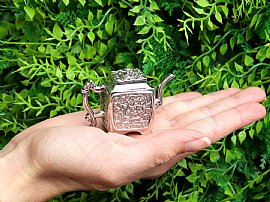 Miniature Silver Teapot Antique