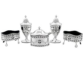 Sterling Silver Condiment Set - Adams Style - Vintage (1967)