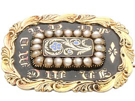 Mourning Brooch with Pearls 1800s