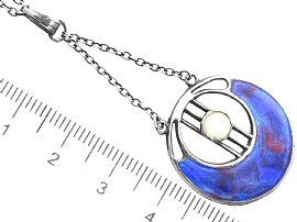 Silver and Enamel Pendant Necklace