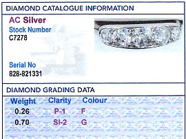 Antique 5 Stone Diamond Ring Platinum Grading