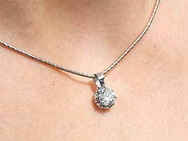 Wearing Image for Vintage Diamond Solitaire Pendant