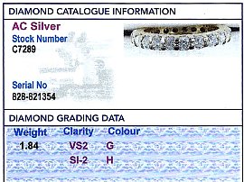 Diamond Eternity Ring Size H 1/2 Grading 