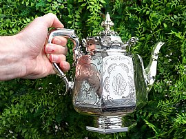 19th Century Silver Teapot Outside