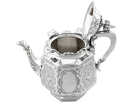 19th Century Silver Teapot Open