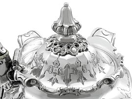 19th Century Silver Teapot Detail 