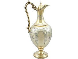 Silver Wine Jug with Lid and Goblets