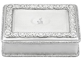 Sterling Silver Table Snuff Box - Antique George V