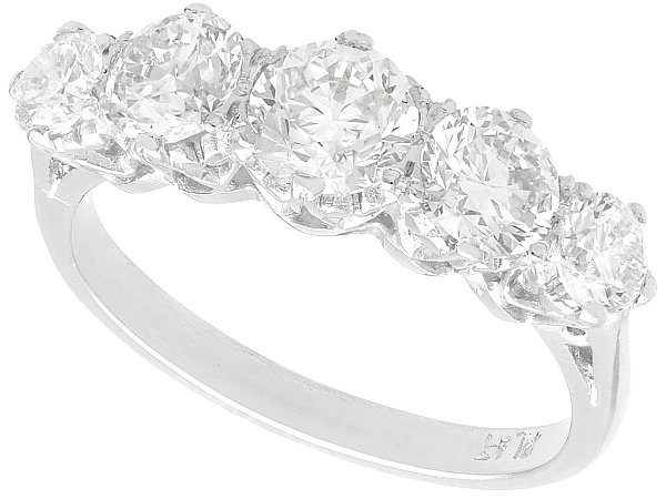 Five Stone Diamond Ring in Platinum