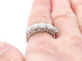 Platinum and Diamond Ring on the Hand