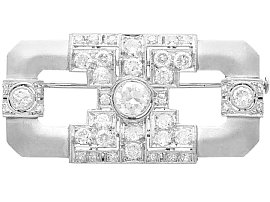 3.50ct Diamond and Platinum Brooch - Art Deco - Antique Circa 1930