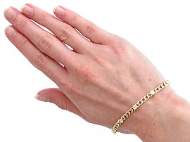 Wearing Image for Vintage Yellow Gold Diamond Bracelet