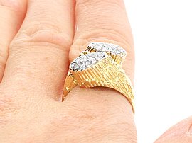 Retro Gold and Diamond Ring Close up 