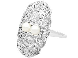 Antique 1920s Pearl Ring in White Gold for Sale