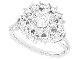 1.51ct Diamond Cluster Ring 18ct White Gold - Vintage