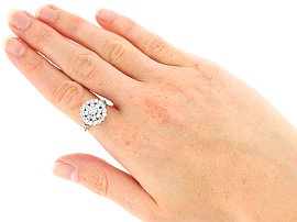 Cluster Diamond Ring Vintage Wearing 