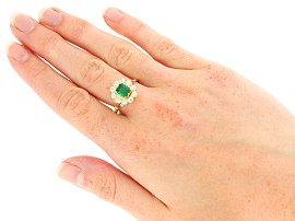 Wearing Image for Gold Emerald and Diamond Ring