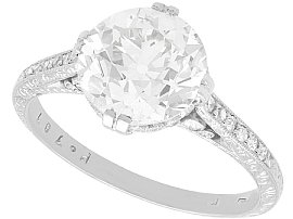 Antique 3.31 ct Diamond and Platinum Engagement Ring
