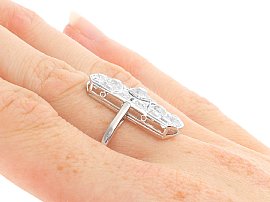 Antique Platinum Dress Ring Diamond On hand 