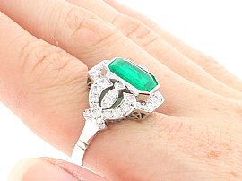 Emerald Cocktail Ring Being Worn