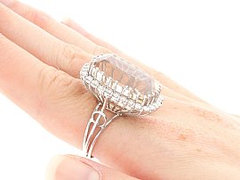 Topaz and Diamond Ring on the Hand