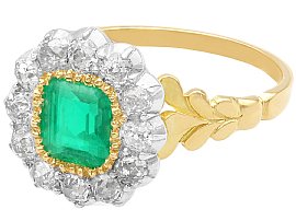 Gold Emerald Cluster Ring