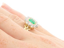 Antique Emerald Ring Being Worn