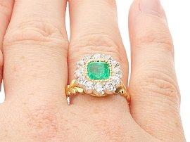 Emerald Ring on the finger