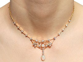 Wearing Image for Late Victorian Opal Necklace