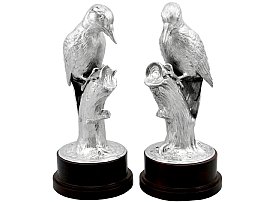 German Sterling Silver Presentation / Table Bird Ornaments - Antique George V (1925)