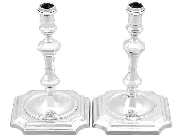 Antique Silver Taper Candle Holders