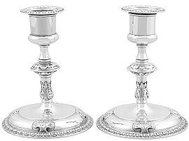 Sterling Silver Piano Candlesticks - Antique Victorian (1877); C7420