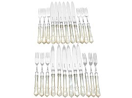 Silver and Mother of Pearl Fruit Knives and Forks