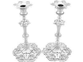 1700s Sterling Silver Candlesticks - Antique