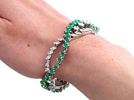 vintage emerald bracelet Being Worn