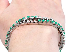 Emerald Bracelet on the Wrist