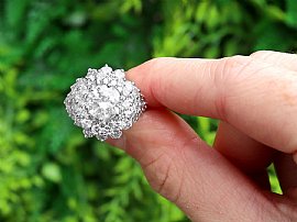 White Gold Cluster Diamond Ring Natural Light