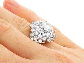 White Gold Cluster Diamond Ring wearing