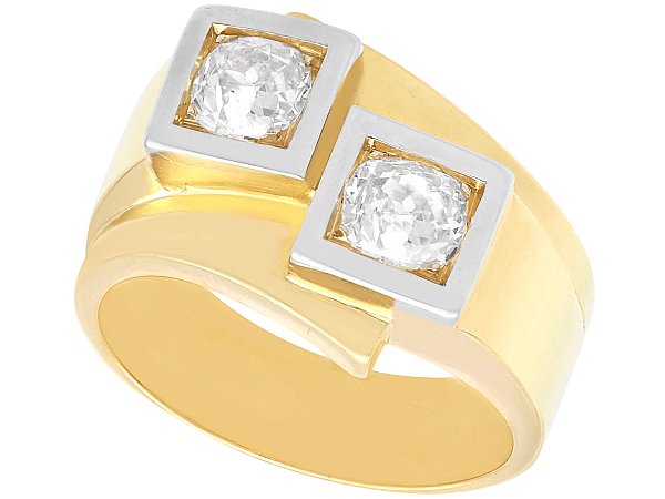 Two Stone Diamond Ring Yellow Gold for Sale