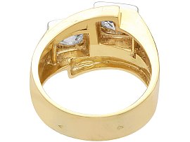 Back of Two Stone Diamond Ring Yellow Gold for Sale