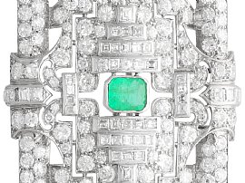 Art Deco Emerald Brooch