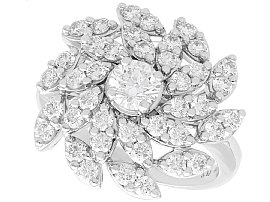 2.44 ct Diamond and Platinum Cluster Ring - Contemporary