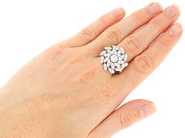 Wearing Image for Large Diamond Cluster Ring in Platinum 