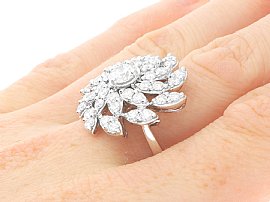 Diamond Cluster Ring on the Hand