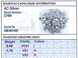 Large Diamond Cluster Ring in Platinum Grading