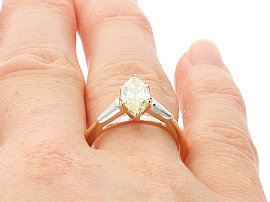 Diamond Marquise Ring Being Worn