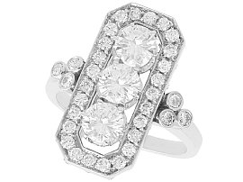 Art Deco Style Multi Diamond Ring in 18 ct White Gold