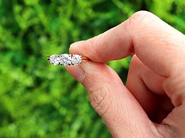 Round Cut Three Stone Engagement Ring for Sale Outside
