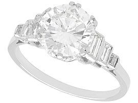 2.62 Carat Round Diamond Solitaire Engagement Ring in Platinum